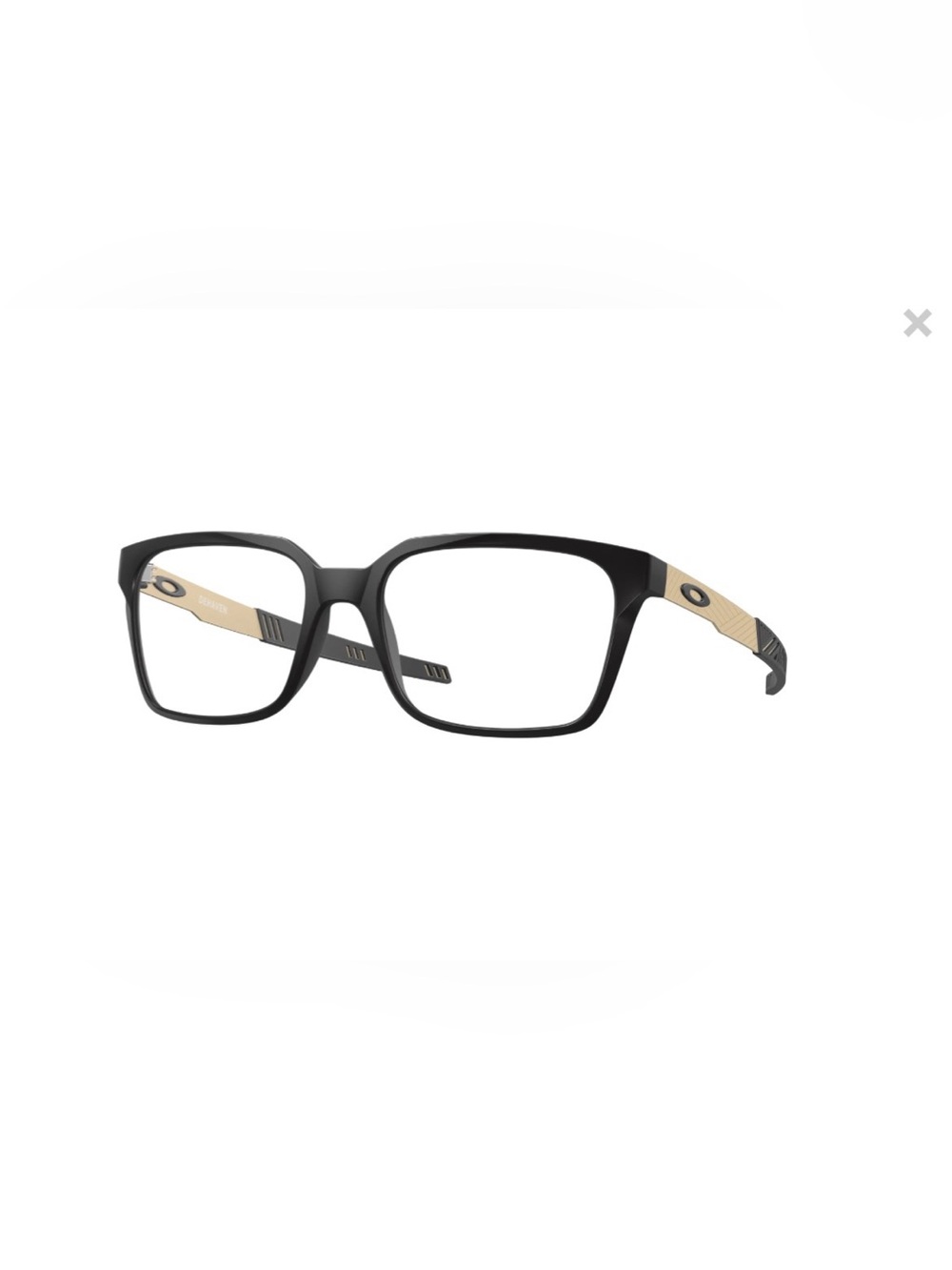 Oakley OX8054 DEHAVEN Black Rectangular Eyeglasses with gold Accent Temples